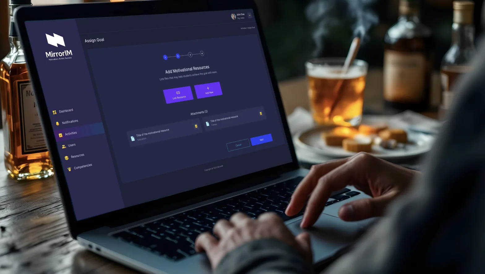 person looking at a laptop